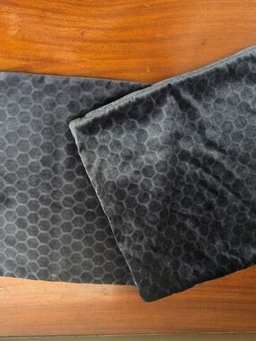 Blue Hex Pattern Decorative Pillow Covers with zippers - Set Of 2